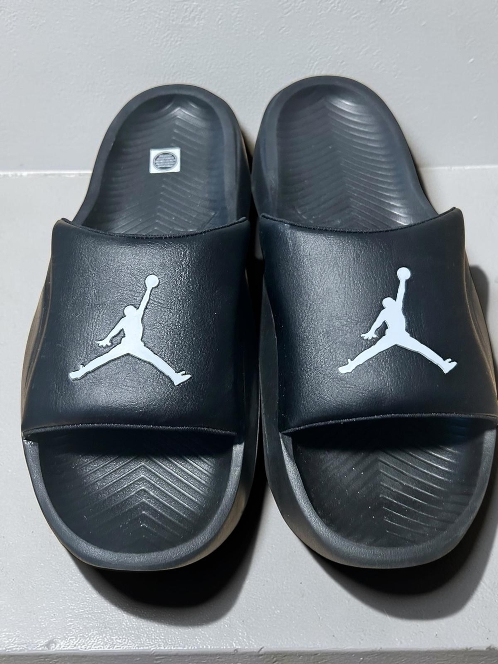 Jordan Black/White Slide Sandals with White Jumpman